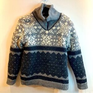 SHARANEL Sz S  Unisex Fleece Lined 100% Wool Outdoors Ski Sweater New with Tag